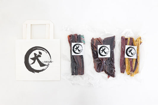 【手土産3点セット/オリジナルショッパー付き】ばちまぐろ血合/馬/さつまいも（大袋／60g・100g）